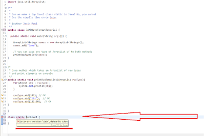  inwards Java because at that spot is no straight forwards Yes too No respond hither Can yous Make a Class Static inwards Java? Interview Question