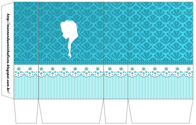 Elsa Silhouette: Free Printable Boxes.