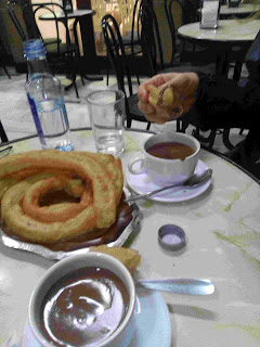Chocolate with churros in Malaga in March