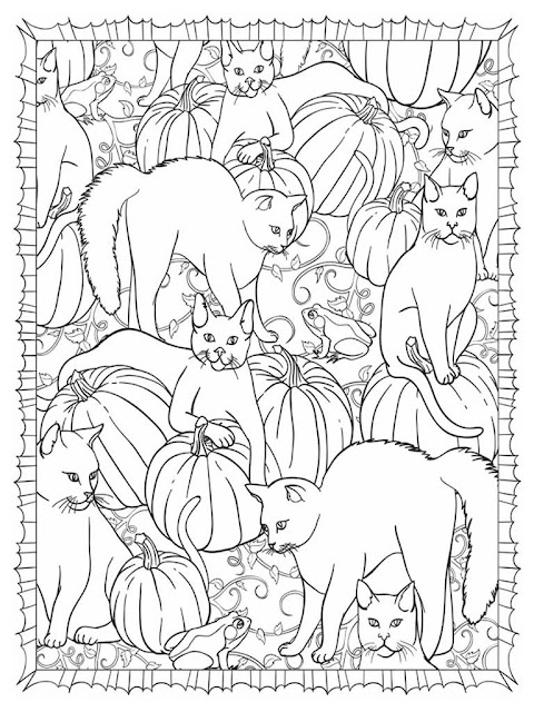 Halloween scapes coloring pages for adult free sample 6