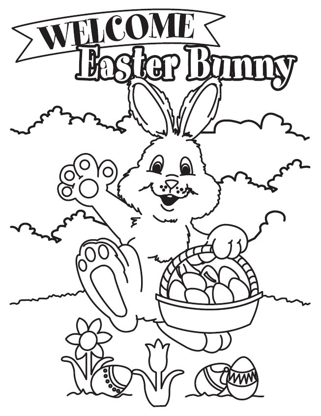 Coloring & Activity Pages: "Welcome Easter Bunny" Coloring ...