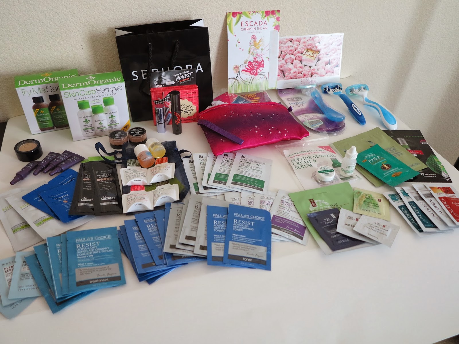 PICTURE OF BEAUTY FREEBIES I HAVE RECEIVED WITHOUT FREEFLYS