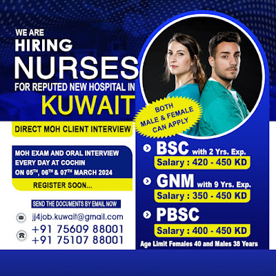 Urgently Required Nurses for Reputed New Hospitals in Kuwait - Direct MOH Client Interview