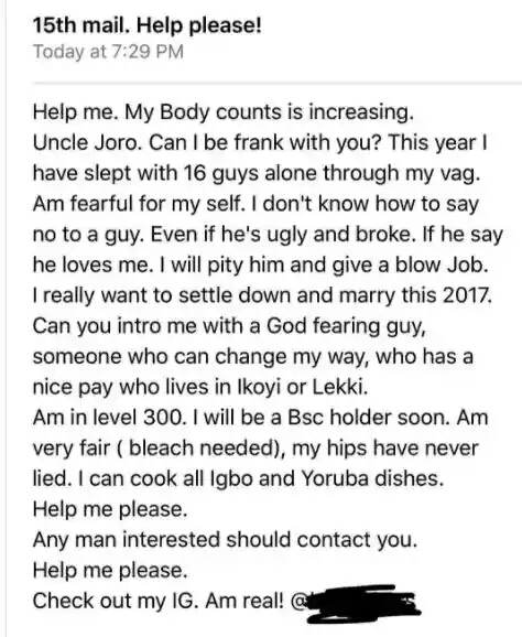 ‘My Body Count Is Increasing, I Have Slept With 16 Guys This Year’ – Lady Cries Out