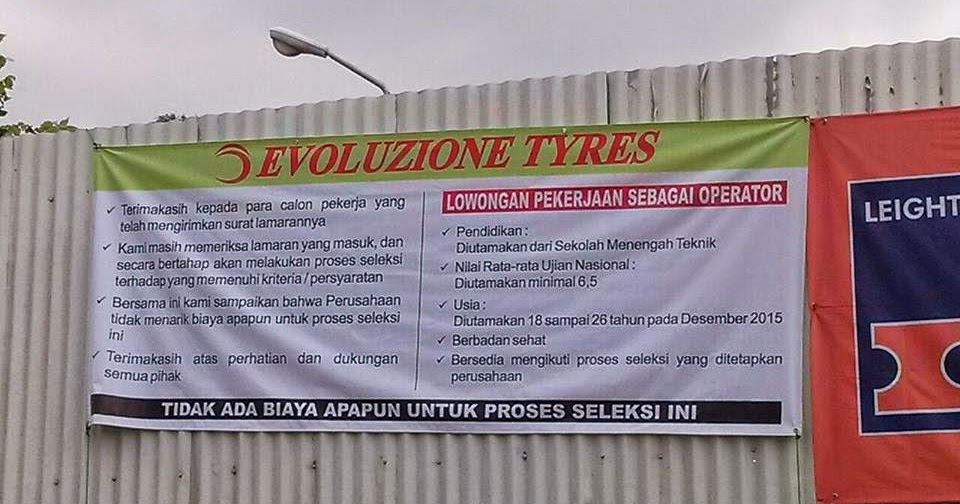 Lowongan Kerja PT Evoluzione Tyre Subang - Info Kerja Pencaker