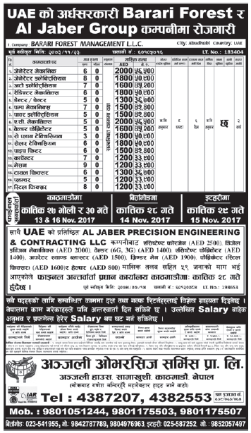 Jobs in UAE for Nepali, Salary Rs 56,500