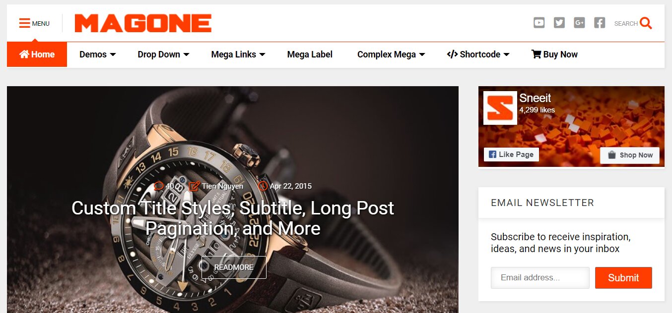 MagOne - News & Magazine Blogger Template