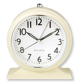 Big Ben traditional-looking alarm clock, ivory