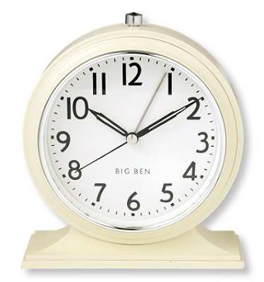 Big Ben traditional-looking alarm clock, ivory