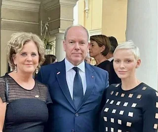 Prince Albert and Princess Charlene paid tribute to the Queen