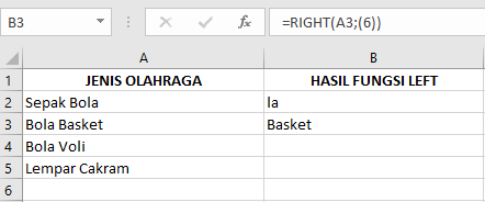 Langkah-Langkah Menggunakan Rumus Fungsi RIGHT pada Microsoft Excel