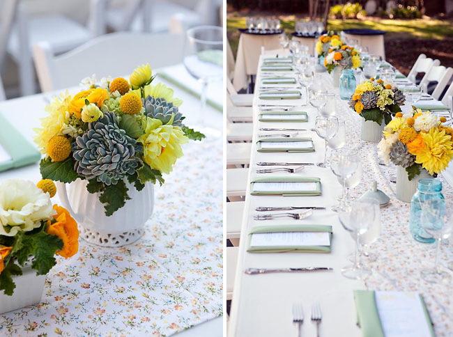 Party Inspiration Aqua Blue Yellow Wedding