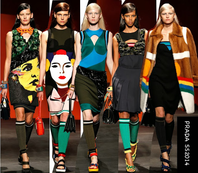 prada spring 2014 graphic dresses