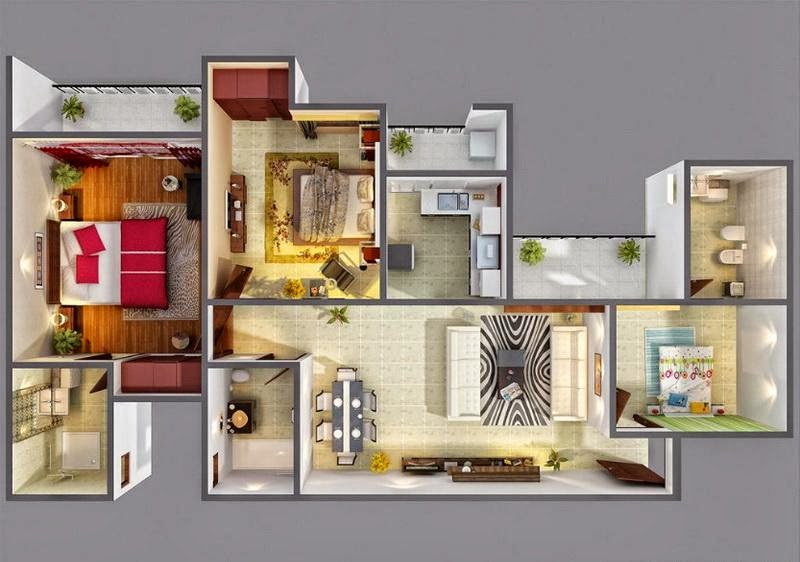 3D Simple  Home  Layout  s 