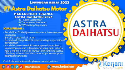 Lowongan kerja 2023 PT Astra Daihatsu Motor