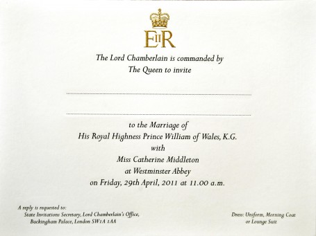queen elizabeth wedding invitation. queen elizabeth wedding