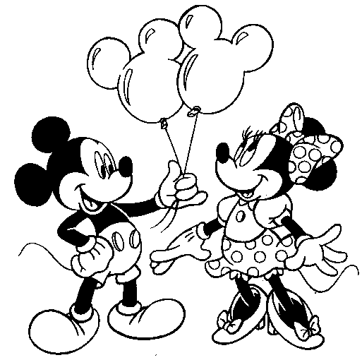 Minnie And Mickey Coloring Pages