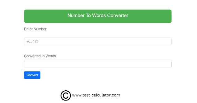 Number To Words Converter