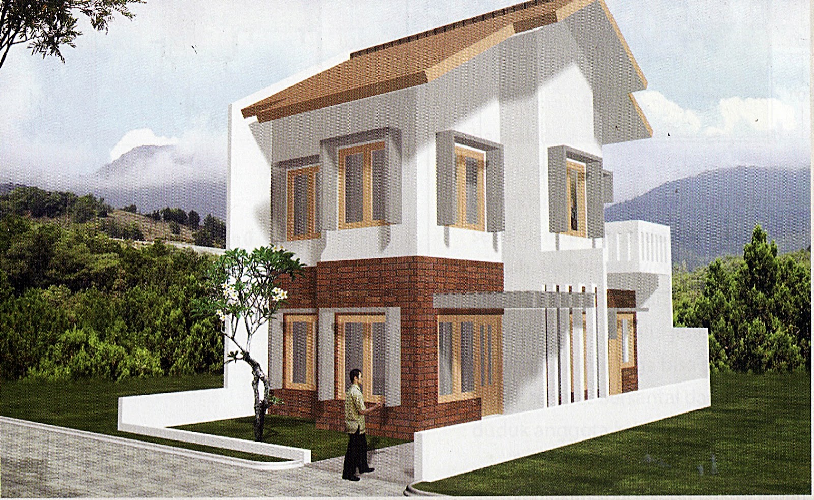 64 Desain Rumah  Minimalis  2  Lantai  Tanpa  Atap  Desain 