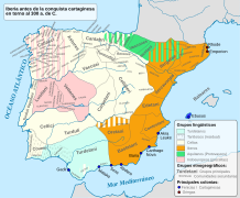 Pueblos prerromanos peninsulares hacia el 300 a.C.  