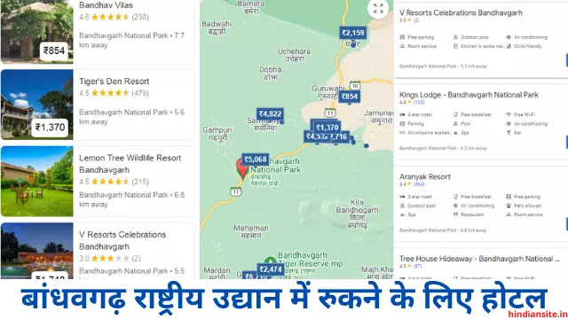 बांधवगढ़ राष्ट्रीय उद्यान में रुकने के लिए होटल