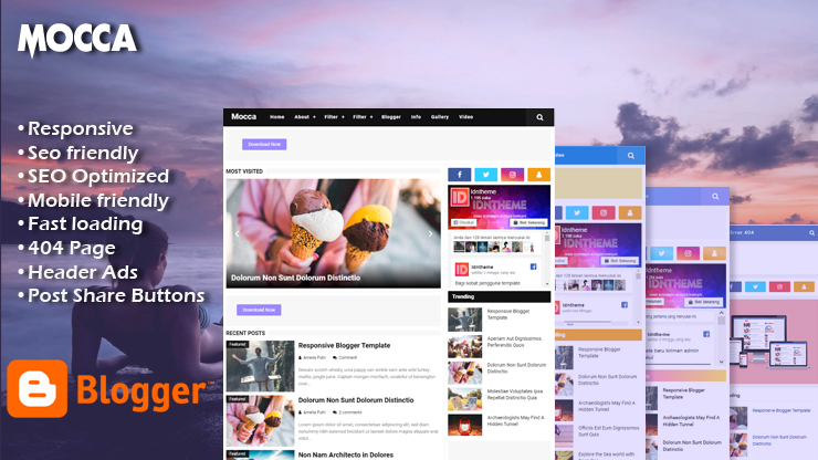 Mocca Pro Responsive Blogger Template