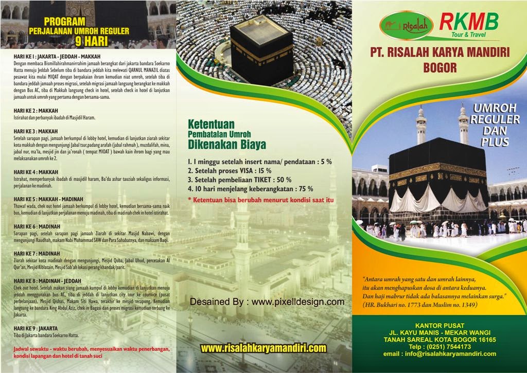 Contoh Desain Brosur Haji dan Umroh dengan Tampilan 