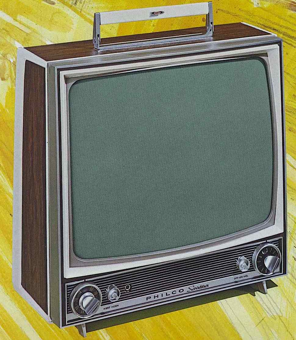 a 1958 Philco portable tv color illustration