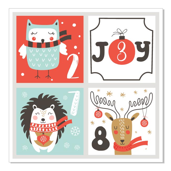 vectores para estampar feliz navidad cards