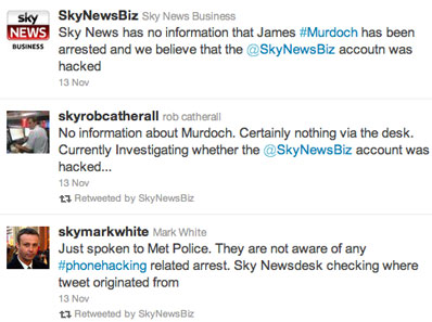 Sky News Twitter account Hacked