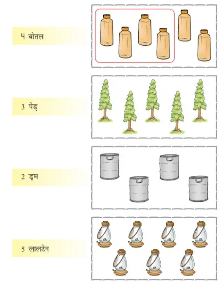 Solutions Class 1 गणित का जादू Chapter-2 ( एक से नौ तक की संख्याएँ उतने ही जितने की)