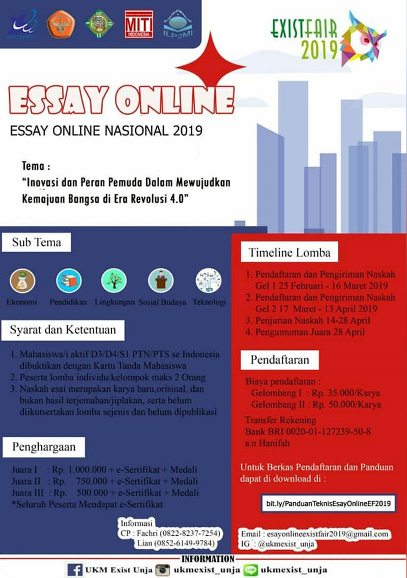  Lomba Essay Online Nasional Exist Fair 2019 Mahasiswa 