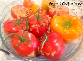Vegan Rice stuffed tomatoes at http://www.glutenfreematters.com