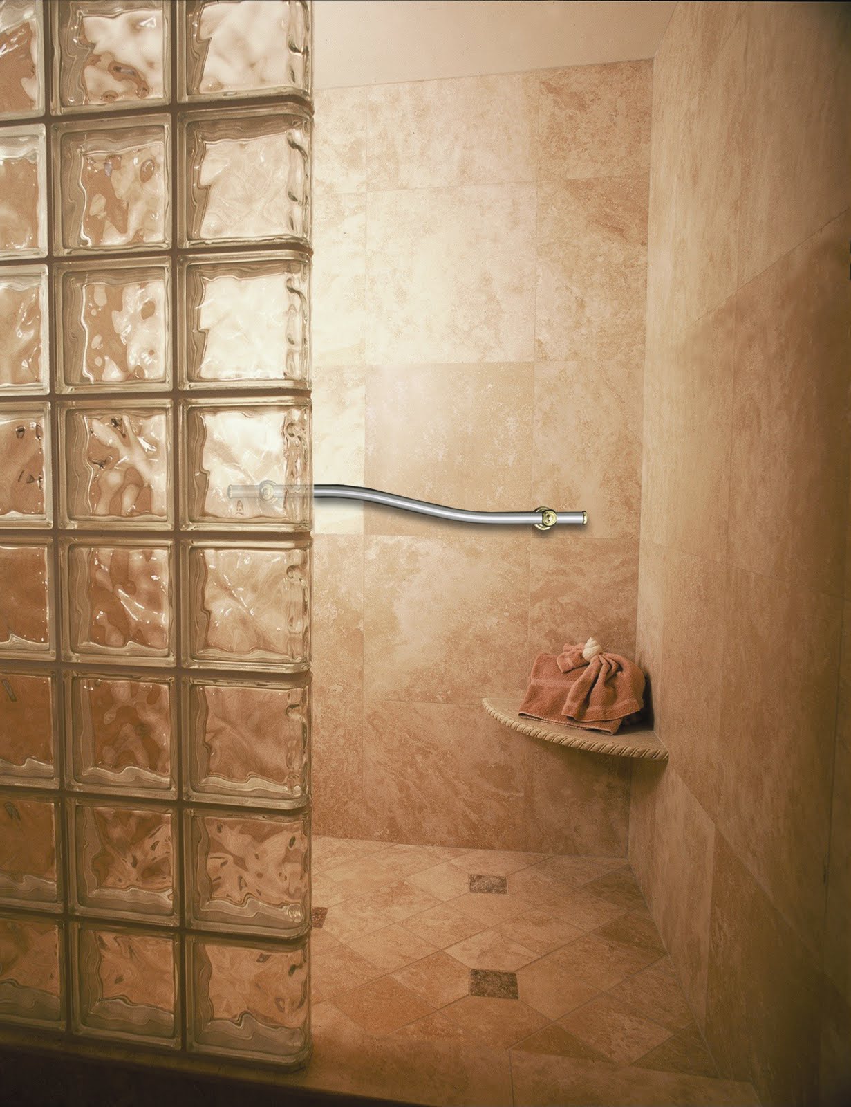 Bathrooms With Glass Block Showers