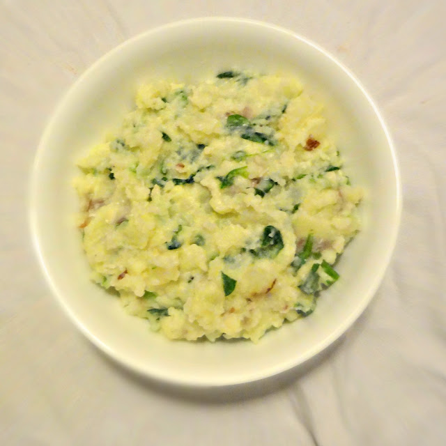 Spinach and Garlic Mashed Potatoes