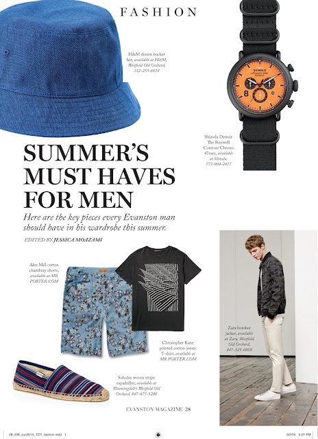 Summer's Must Haves for Men 2015 for Evanston Magazine by Jessica Moazami