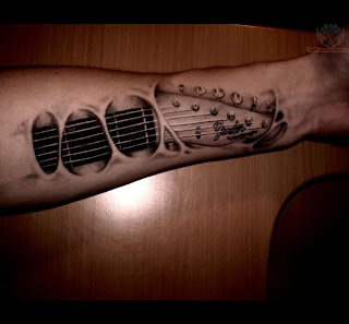 amazing music tattoo on wrist