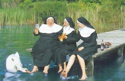 sisters drinking beer