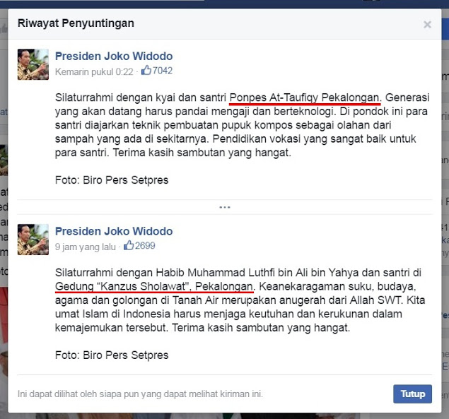 Waduh! Akun Resmi Jokowi Tebar Berita "Hoax"  Muslimina