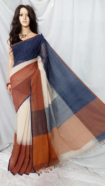 Khadi by khadi Self Design Handloom Saree 