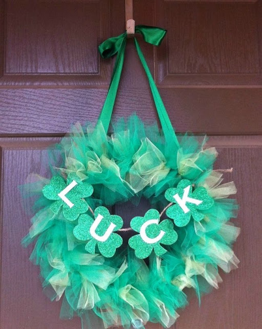St Patrick's Day Wreath In Tulle