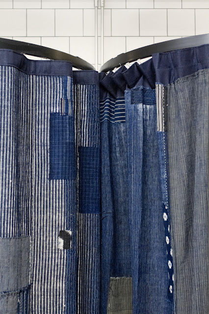 Indigo changing room curtain,  Nudie Jeans, London....picture found at WeHeart