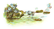 Free Flower Clip Art: ForgetMeNot Flowers in Pond (fbmn )