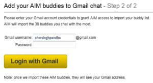 Add your AIM buddies to Gmail Chat