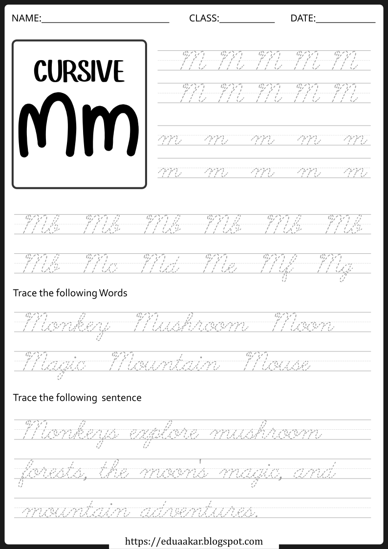 Cursive m Worksheet