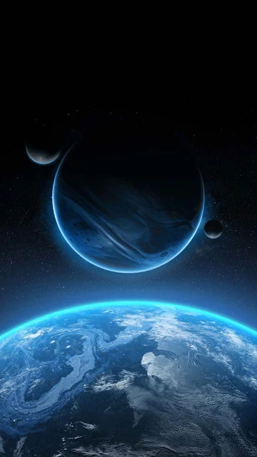 Planet Above Earth iPhone Wallpaper