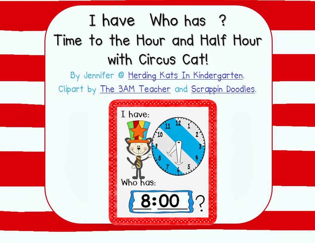 http://www.teacherspayteachers.com/Product/Circus-Cat-I-haveWho-has-Time-to-the-Hour-and-12-Hour-Game-1127611