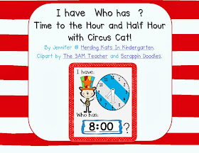 http://www.teacherspayteachers.com/Product/Circus-Cat-I-haveWho-has-Time-to-the-Hour-and-12-Hour-Game-1127611