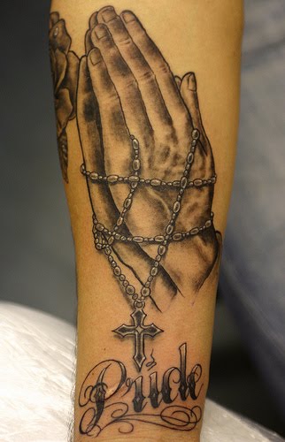 praying hands tattoo. My first praying hands tattoo