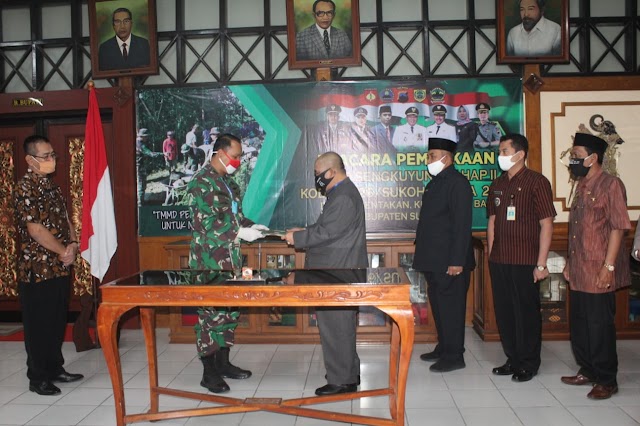 DITENGAH PANDEMI, TMMD SENGKUYUNG THP II KODIM 0726/SUKOHARJO DIBUKA BUPATI SECARA TERBATAS